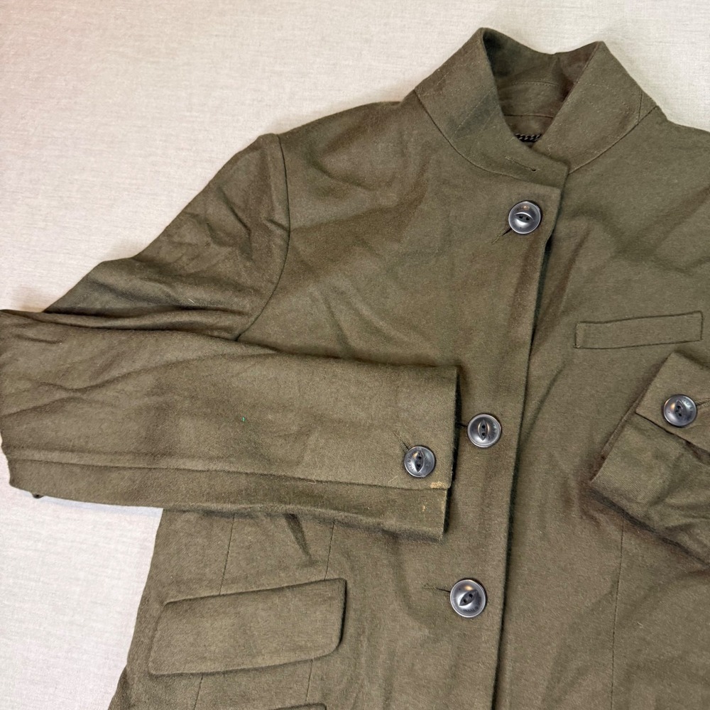 rag & bone Wool Blazer Womens 6 Olive Green Excellent Military Utility Jacket - Picture 3 of 14